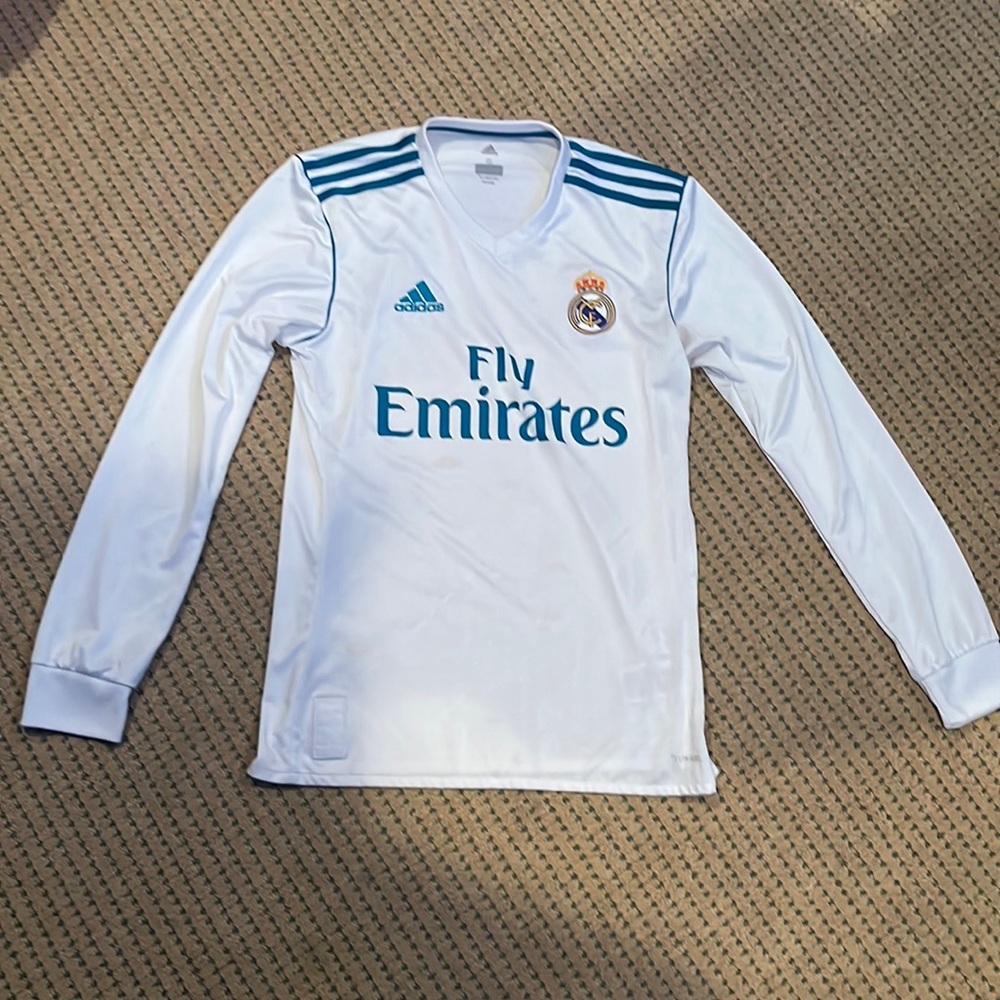 real madrid long sleeve football soccer jersey (home kit 2017/18)